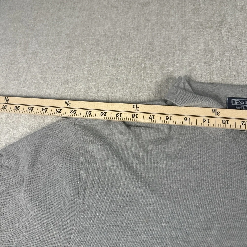 Polo Ralph Lauren Shirt Men XL Grey‎ Long Sleeve Golf Preppy Blue Pony Casual